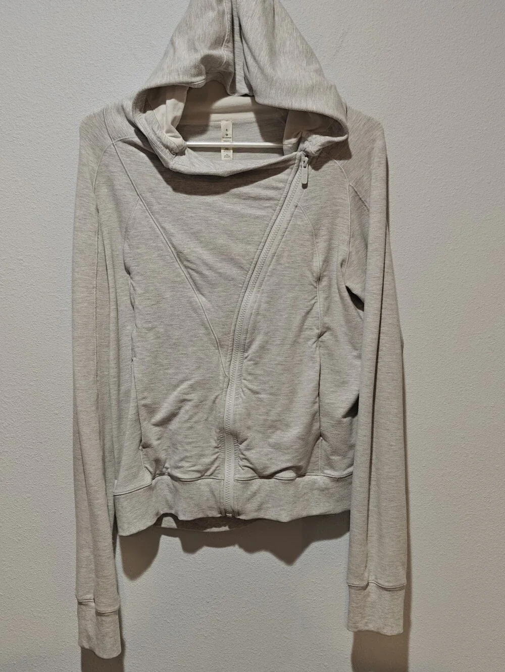 Lululemon Scuba Jacket Size 8 Asymmetrical Coast Hoodie Heathered Gray